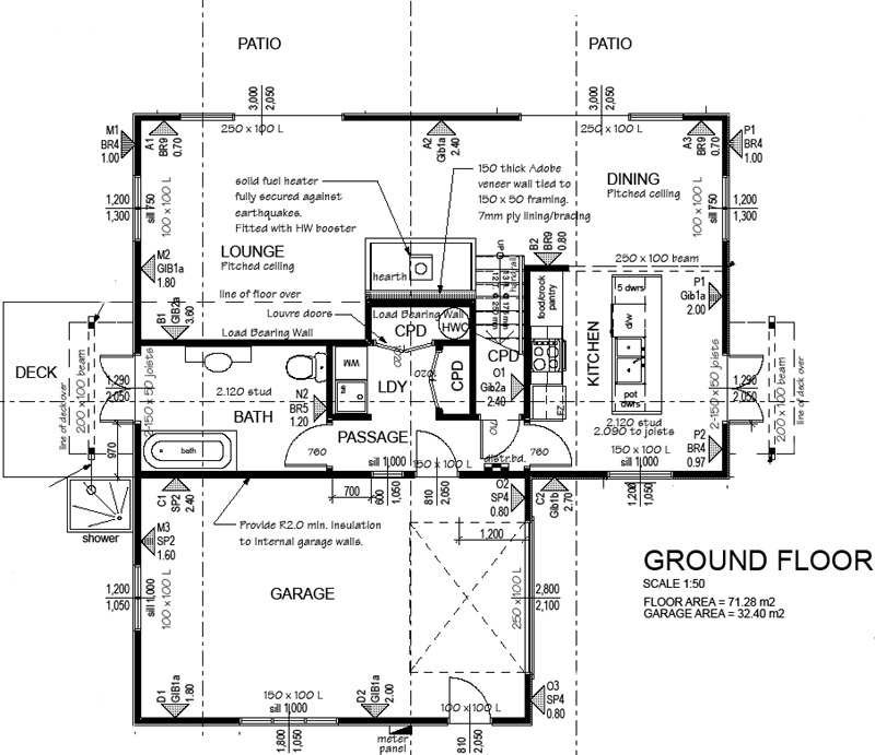 Kanuka 3BR - Ground Level, Eco House Plan