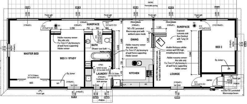 Solabode Mk1 3BR Eco House Plan